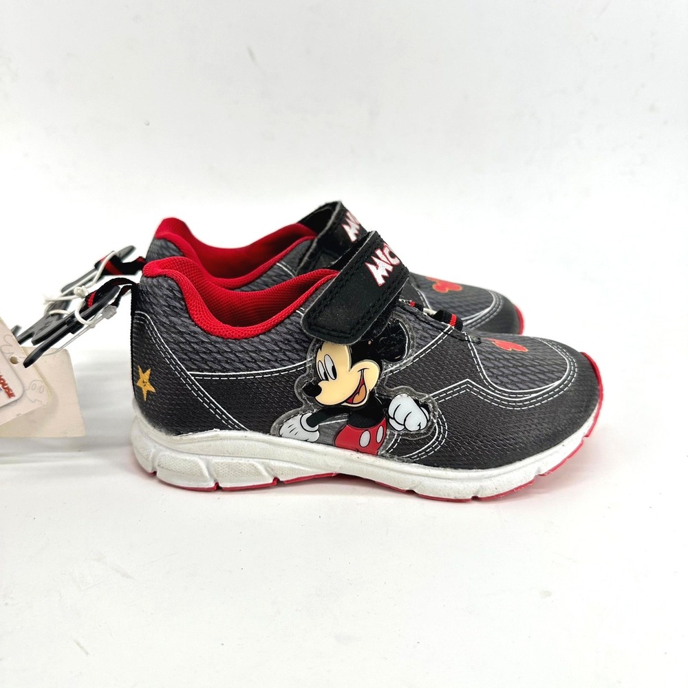 Disney Mickey Mouse Shoes Boys 9 Sneakers Junior Athletic‎ Hook & Loop Kids NEW